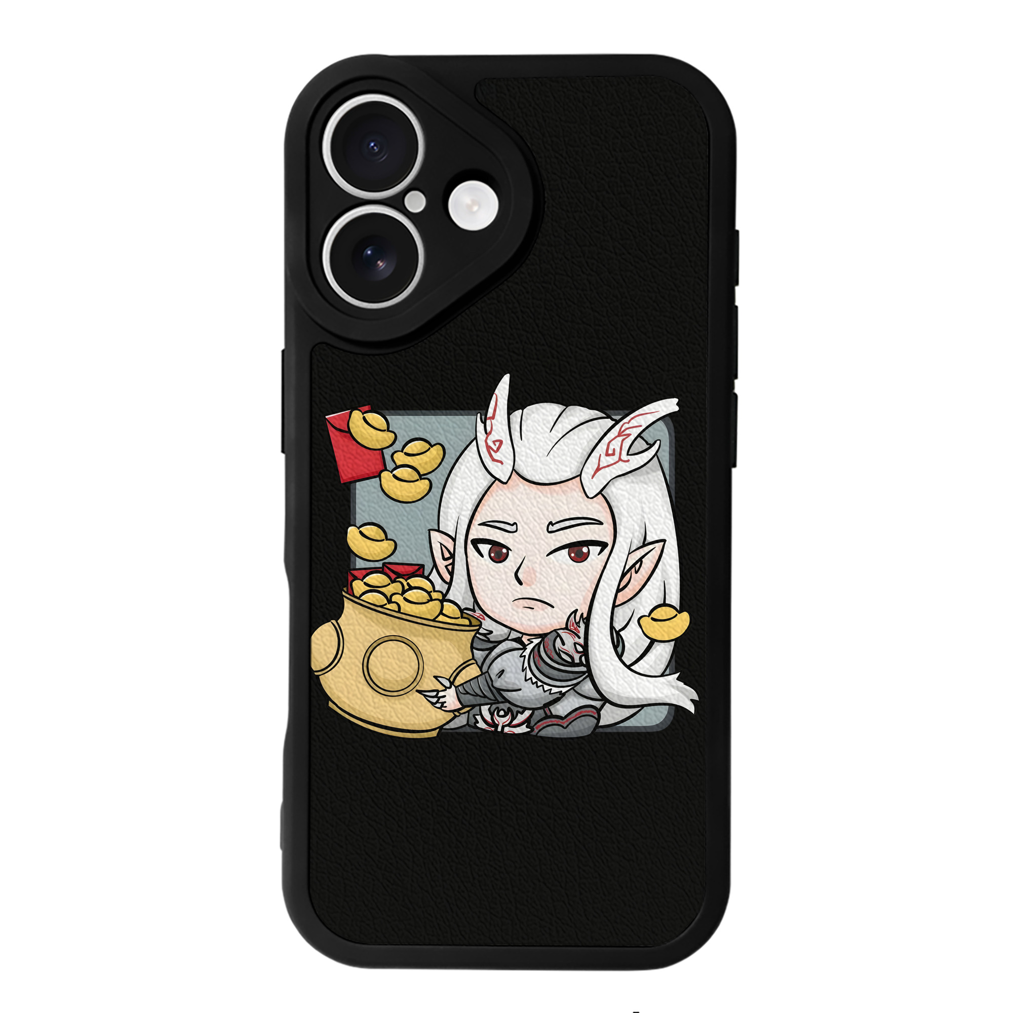 （画像用） Ne Zha 2 ナタ 魔童の大暴れ 【iPhone 16シリーズ対応】シリコンスマホケース（レザー調） 材質：シリコン